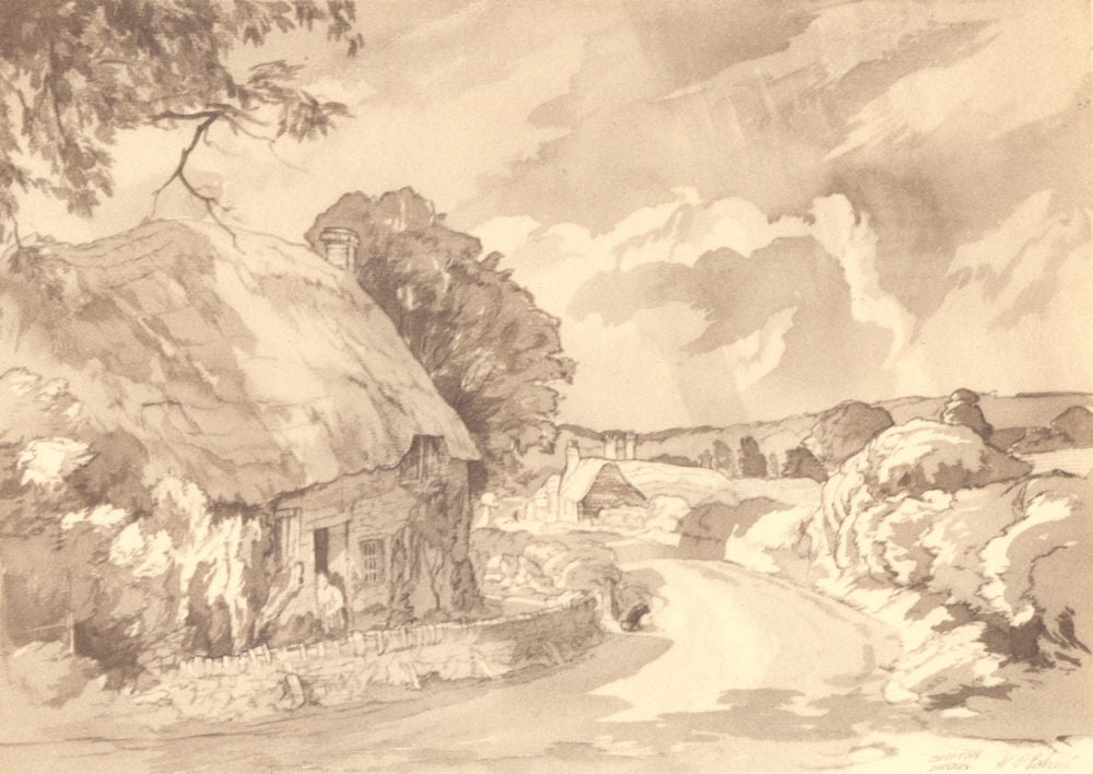 SOMERSET. Compton Dundon. By WP Robins 1949 old vintage print picture